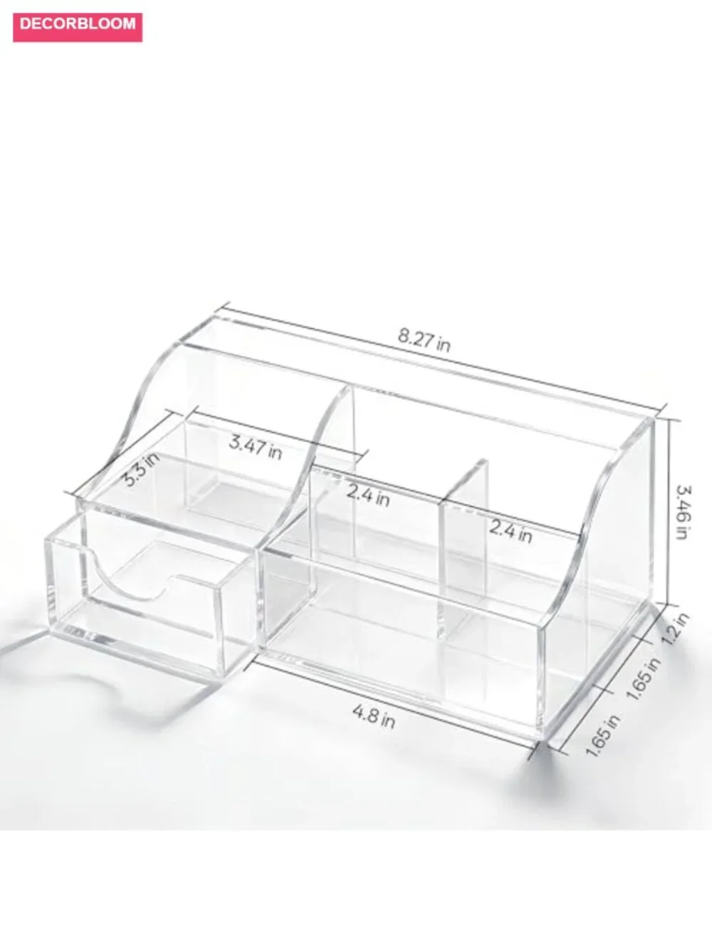 Makeup Organizer with Drawer - Acrylic Cosmetic Storage for Vanity, Bathroom